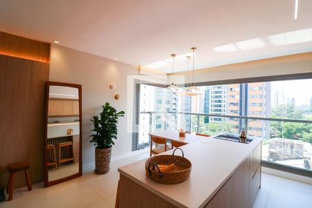 Sala / Cozinha de apartamento à venda com 2 quartos, 77m² em Campo Belo, São Paulo