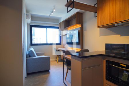 Sala _cozinha de apartamento à venda com 1 quarto, 29m² em Boa Vista, Porto Alegre
