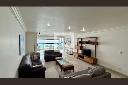 Sala de apartamento para alugar com 4 quartos, 220m² em Morro do Maluf, Guarujá