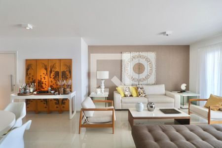 Sala de apartamento para alugar com 4 quartos, 220m² em Jardim Tejereba, Guarujá