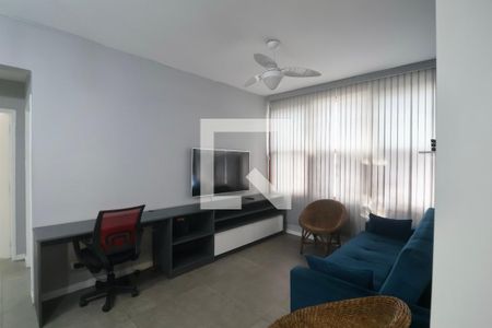 Sala de apartamento para alugar com 1 quarto, 40m² em Jardim Tejereba, Guarujá