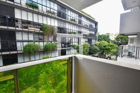 varanda quarto de kitnet/studio para alugar com 1 quarto, 33m² em Vila Madalena, São Paulo