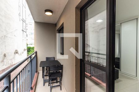 Varanda do Studio de kitnet/studio para alugar com 1 quarto, 28m² em Santa Ifigênia, São Paulo