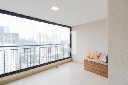Varanda da Sala de apartamento para alugar com 2 quartos, 68m² em Santo Amaro, São Paulo