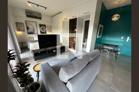 Sala de apartamento para alugar com 1 quarto, 49m² em Residencial Tambore Iii, Santana de Parnaíba