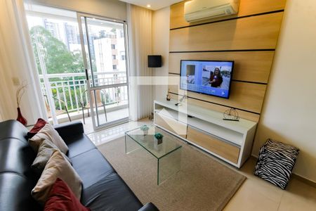 Sala de apartamento para alugar com 1 quarto, 36m² em Panamby, São Paulo