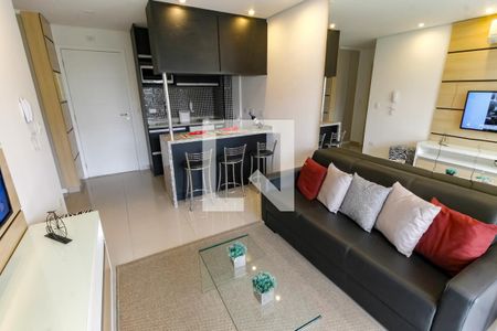 Sala de apartamento para alugar com 1 quarto, 36m² em Panamby, São Paulo