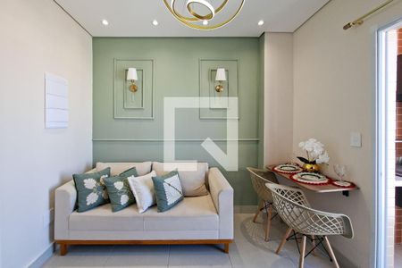 Sala de apartamento para alugar com 1 quarto, 38m² em Boqueirão, Praia Grande