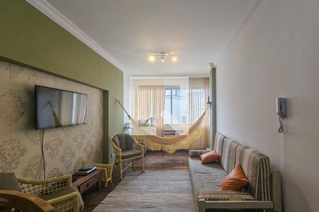 Sala de apartamento para alugar com 1 quarto, 48m² em Jardim Virginia, Guarujá