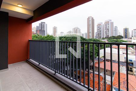 Varanda da Sala/Cozinha de apartamento para alugar com 1 quarto, 32m² em Pompeia, São Paulo