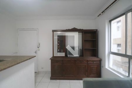 Sala de apartamento para alugar com 1 quarto, 40m² em Vila Julia, Guarujá