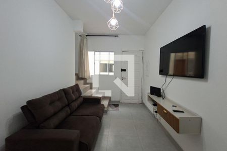 Sala de casa de condomínio para alugar com 2 quartos, 60m² em Vila Balnearia, Praia Grande