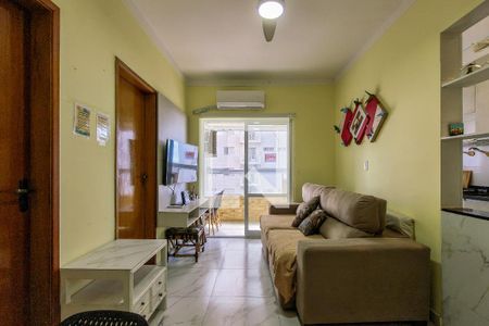 Sala de apartamento para alugar com 1 quarto, 40m² em Balneario Flórida, Praia Grande