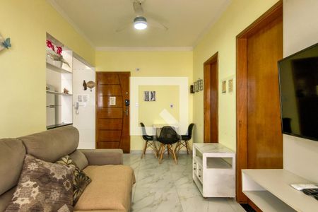 Sala de apartamento para alugar com 1 quarto, 40m² em Balneario Flórida, Praia Grande
