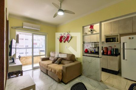 Sala de apartamento para alugar com 1 quarto, 40m² em Balneario Flórida, Praia Grande