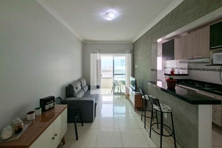 Sala de apartamento para alugar com 1 quarto, 47m² em Vila Caiçara, Praia Grande