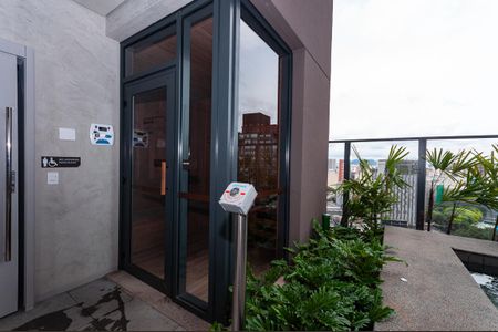 Studio para alugar com 25m², 1 quarto e sem vaga Studio para alugar com 25m², 1 quarto e sem vagaÁrea Comum - Sauna