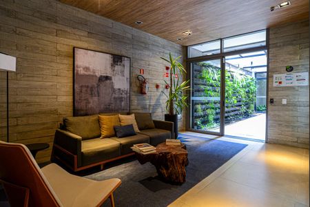 Studio para alugar com 28m², 1 quarto e sem vaga Studio para alugar com 28m², 1 quarto e sem vagaÁrea comum - Hall Social