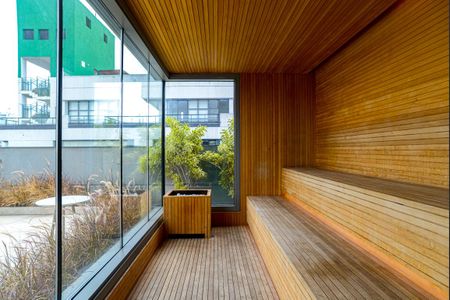 Studio para alugar com 28m², 1 quarto e sem vaga Studio para alugar com 28m², 1 quarto e sem vagaÁrea comum - Sauna