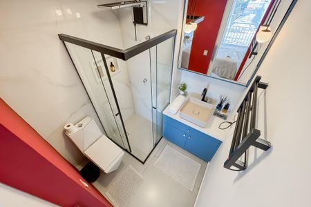 Studio para alugar com 27m², 1 quarto e sem vaga Studio para alugar com 27m², 1 quarto e sem vagaBanheiro