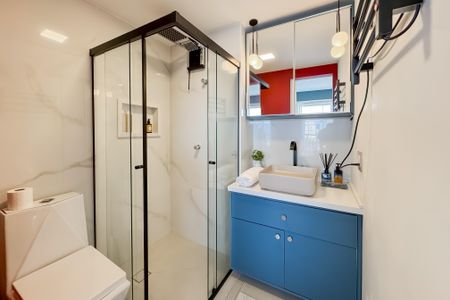 Studio para alugar com 27m², 1 quarto e sem vaga Studio para alugar com 27m², 1 quarto e sem vagaBanheiro