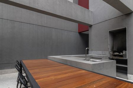 Studio para alugar com 33m², 1 quarto e sem vaga Studio para alugar com 33m², 1 quarto e sem vagaÁrea comum - Churrasqueira