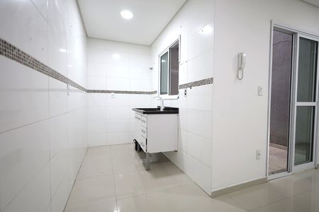 Cozinha de apartamento à venda com 2 quartos, 37m² em Parque Erasmo Assunção, Santo André