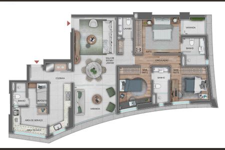 Apartamento à venda com 128m², 3 quartos e 2 vagas