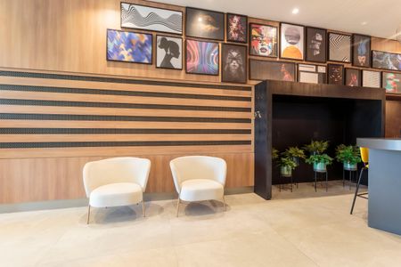 Studio para alugar com 61m², 1 quarto e sem vaga Studio para alugar com 61m², 1 quarto e sem vagaHall social