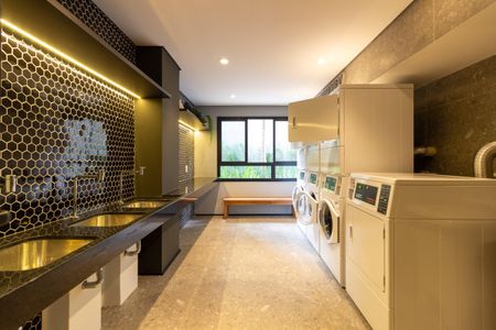 Área comum - Lavanderia de kitnet/studio à venda com 1 quarto, 25m² em Pinheiros, São Paulo