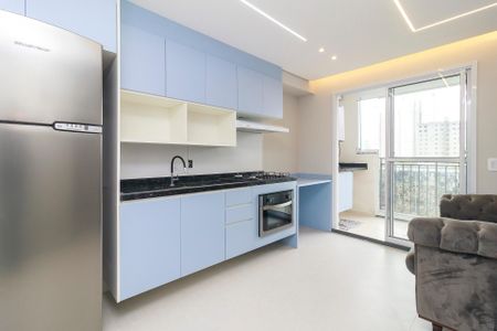 Sala/Cozinha de apartamento à venda com 2 quartos, 37m² em Jardim Caravelas, São Paulo