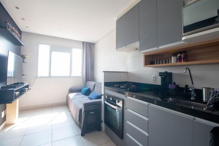Cozinha de apartamento para alugar com 1 quarto, 26m² em Parque Maria Helena, São Paulo