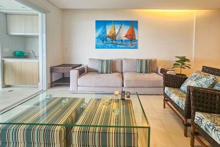 Sala de apartamento para alugar com 4 quartos, 143m² em Jardim das Conchas, Guarujá