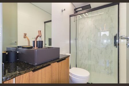 Detalhe - Banheiro de kitnet/studio para alugar com 1 quarto, 27m² em Vila Invernada, São Paulo