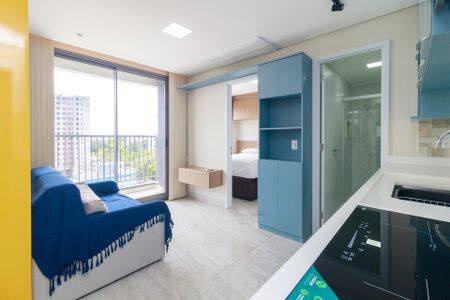 Sala de apartamento para alugar com 1 quarto, 37m² em Santo Amaro, São Paulo