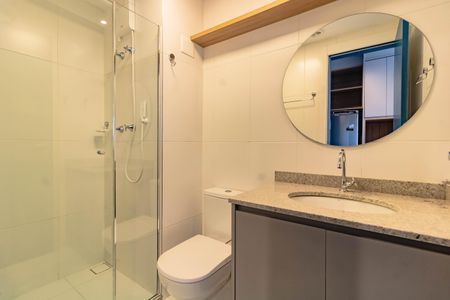 Banheiro de kitnet/studio à venda com 1 quarto, 26m² em Vila Clementino, São Paulo