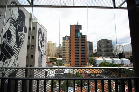 vista varanda Sala quarto studio de kitnet/studio para alugar com 1 quarto, 23m² em Pinheiros, São Paulo