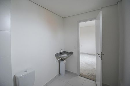 Banheiro de apartamento à venda com 1 quarto, 40m² em Vila Campestre, São Bernardo do Campo