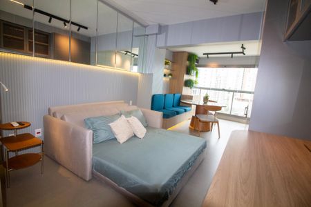 Sala / Quarto - Studio de kitnet/studio à venda com 1 quarto, 31m² em Jardim das Acacias, São Paulo