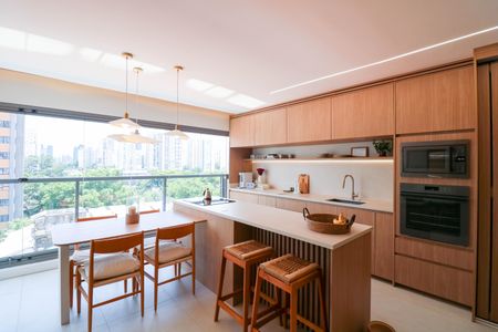 Sala / Cozinha de apartamento à venda com 2 quartos, 77m² em Campo Belo, São Paulo