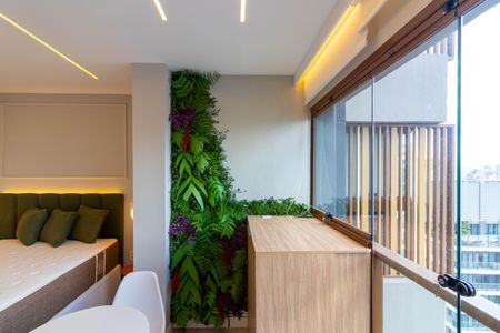 Varanda de kitnet/studio para alugar com 1 quarto, 29m² em Vila Nova Conceição, São Paulo