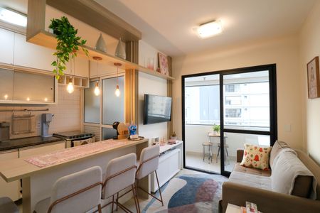 Sala de apartamento para alugar com 1 quarto, 40m² em Cidade Monções, São Paulo