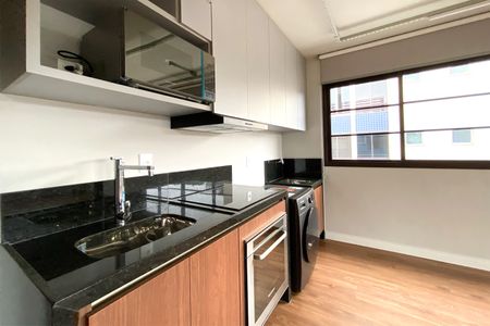 Cozinha de apartamento para alugar com 1 quarto, 49m² em Santa Tereza, Belo Horizonte
