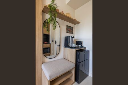 Cozinha de kitnet/studio para alugar com 1 quarto, 24m² em Vila Nova Conceição, São Paulo