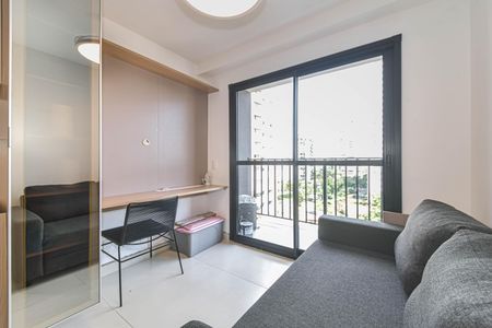 Sala - Cozinha Integrada de apartamento à venda com 1 quarto, 26m² em Campo Belo, São Paulo