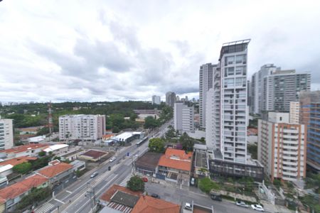 Varanda - Vista de apartamento à venda com 1 quarto, 22m² em Santo Amaro, São Paulo