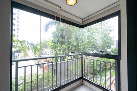 Varanda da Sala de kitnet/studio à venda com 1 quarto, 44m² em Mirandópolis, São Paulo