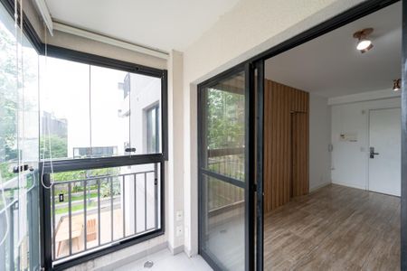 Varanda da Sala de kitnet/studio à venda com 1 quarto, 44m² em Mirandópolis, São Paulo