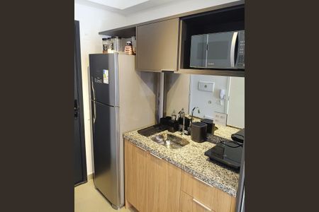 Cozinha de kitnet/studio para alugar com 1 quarto, 25m² em Moema, São Paulo