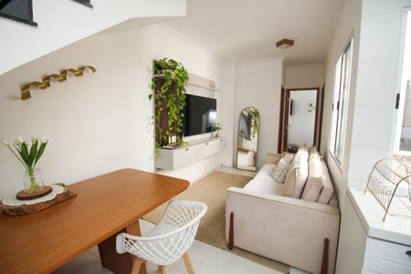 Sala de apartamento à venda com 2 quartos, 90m² em Vila Lutécia, Santo André